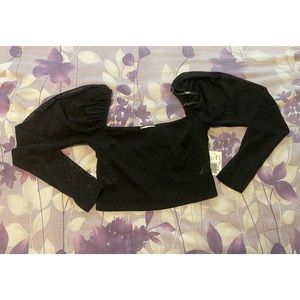 Mesh Polkadot Long Sleeve Top